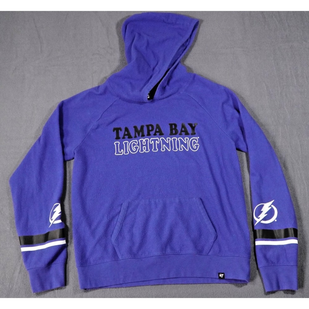 Tampa Bay Lightning Hoodie  Medium Blue '47 brand‎ NHL Hockey Sports Pull over